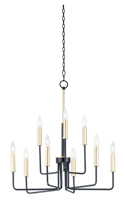 Maxim - 10257BKGLD - Nine Light Chandelier - Sullivan - Black / Gold