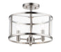 Maxim - 25250CLSN - Three Light Semi Flush Mount - Sentinel - Satin Nickel