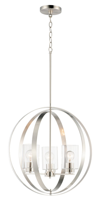 Maxim - 25254CLSN - Three Light Pendant - Sentinel - Satin Nickel