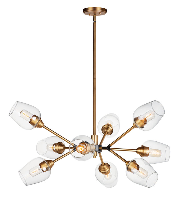 Maxim - 26345CLABBK - LED Chandelier - Savvy - Antique Brass / Black