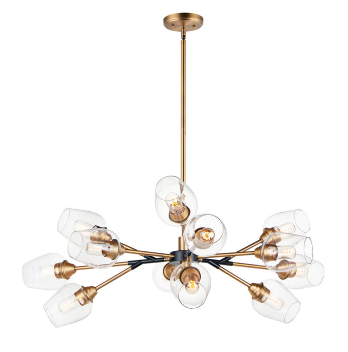 Maxim - 26347CLABBK - LED Chandelier - Savvy - Antique Brass / Black