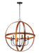 Maxim - 27576APBK - Six Light Pendant - Compass - Antique Pecan / Black