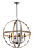 Maxim - 27576BWBK - Six Light Pendant - Compass - Barn Wood / Black