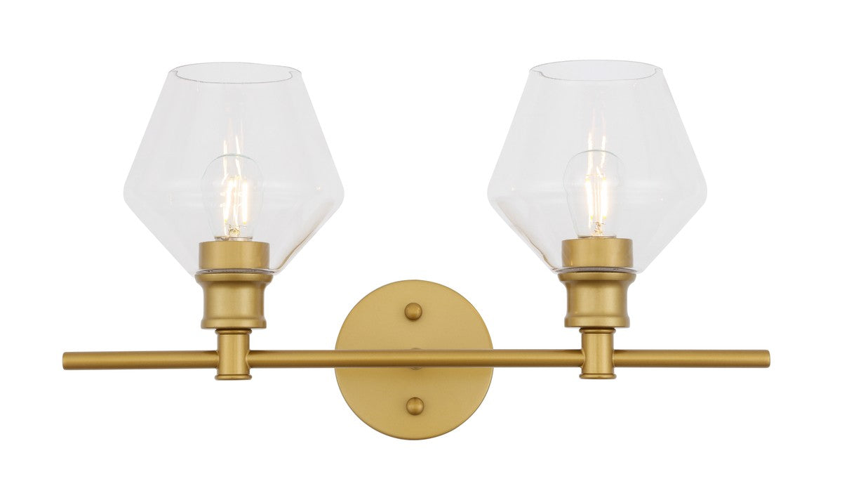 Elegant Lighting - LD2312BR - Two Light Wall Sconce - Gene - Brass And Clear Glass