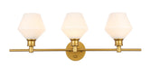 Elegant Lighting - LD2317BR - Three Light Wall Sconce - Gene - Brass And Frosted White Glass