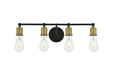 Elegant Lighting - LD4028W22BRB - Four Light Wall Sconce - Serif - Brass And Black