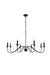 Elegant Lighting - LD5006D42MB - Eight Light Pendant - Rohan - Matte Black