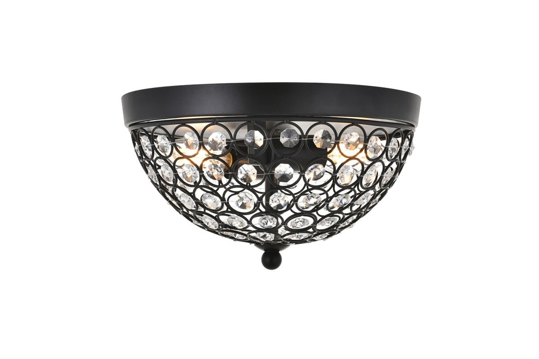 Elegant Lighting - LD5012F10MB - Two light Flush Mount - Taye - Matte Black And Clear