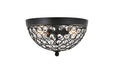 Elegant Lighting - LD5012F10MB - Two light Flush Mount - Taye - Matte Black And Clear