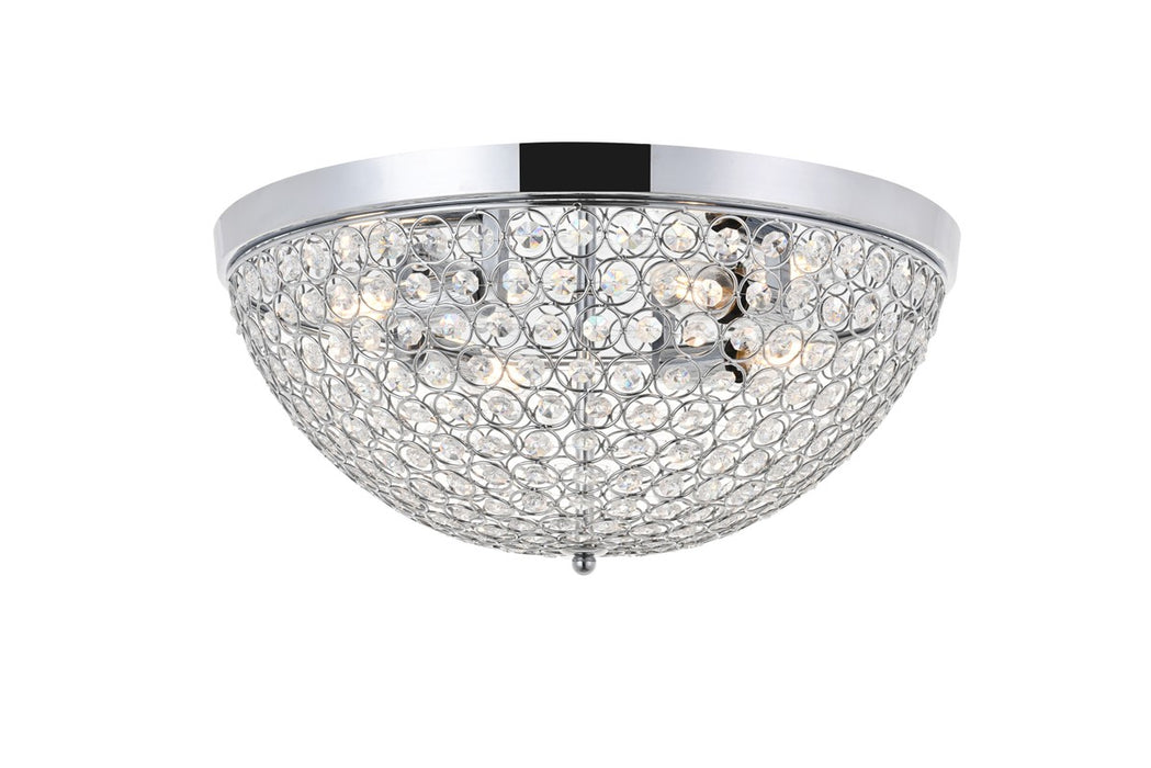 Elegant Lighting - LD5012F18C - Four Light Flush Mount - Taye - Chrome And Clear