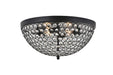 Elegant Lighting - LD5012F18MB - Four Light Flush Mount - Taye - Matte Black And Clear