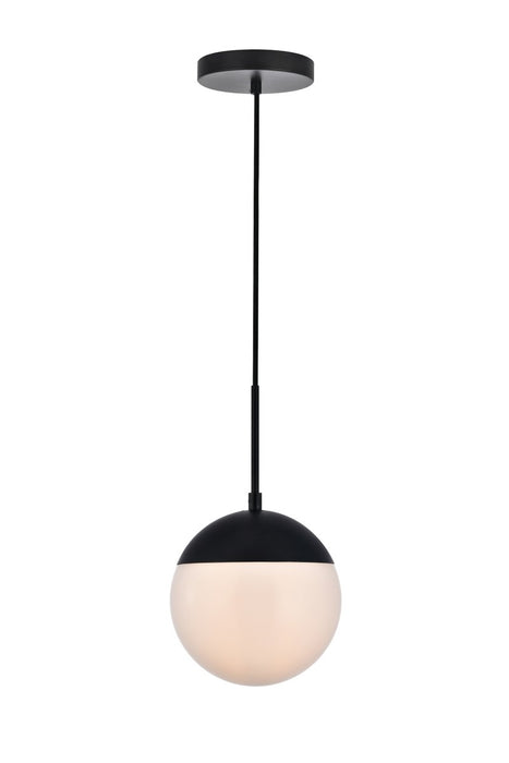 Elegant Lighting - LD6026BK - One Light Pendant - Eclipse - Black And Frosted White