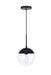 Elegant Lighting - LD6027BK - One Light Pendant - Eclipse - Black And Clear