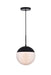 Elegant Lighting - LD6032BK - One Light Pendant - Eclipse - Black And Frosted White