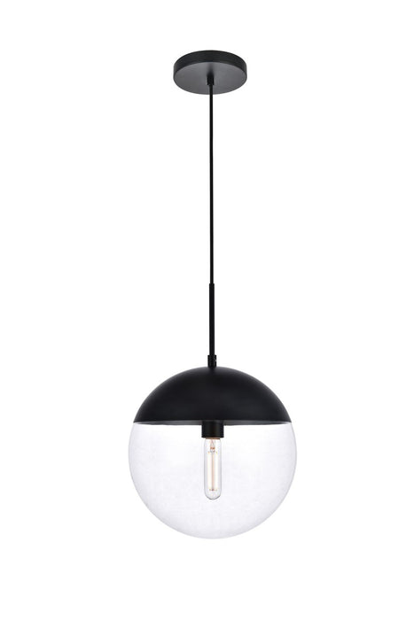 Elegant Lighting - LD6039BK - One Light Pendant - Eclipse - Black And Clear