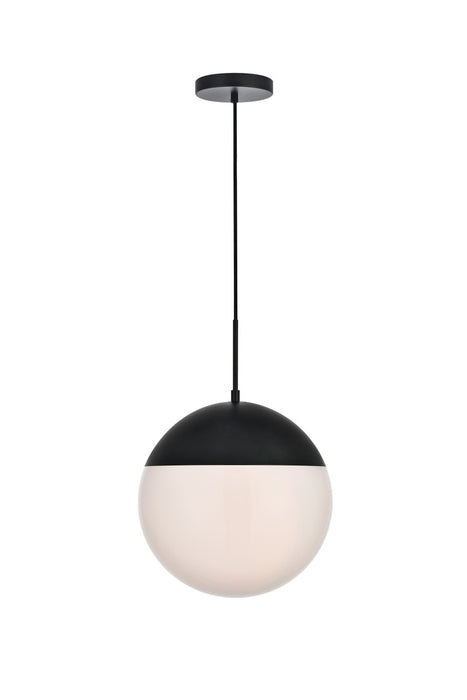 Elegant Lighting - LD6044BK - One Light Pendant - Eclipse - Black And Frosted White