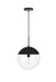 Elegant Lighting - LD6045BK - One Light Pendant - Eclipse - Black And Clear