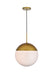 Elegant Lighting - LD6048BR - One Light Pendant - Eclipse - Brass And Frosted White