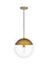 Elegant Lighting - LD6049BR - One Light Pendant - Eclipse - Brass And Clear