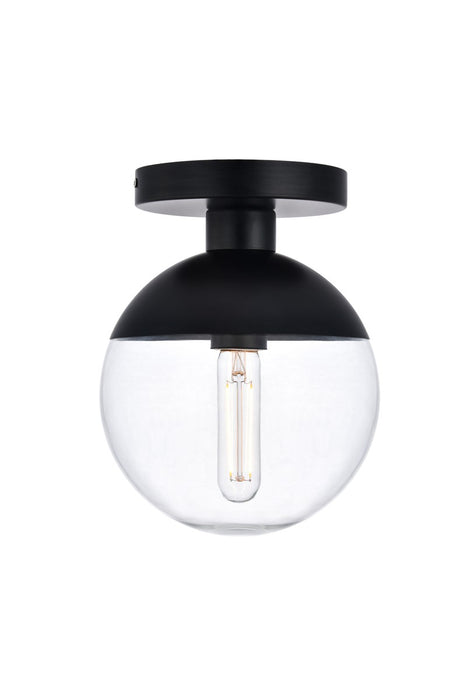 Elegant Lighting - LD6051BK - One Light Flush Mount - Eclipse - Black And Clear