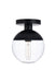 Elegant Lighting - LD6051BK - One Light Flush Mount - Eclipse - Black And Clear