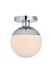 Elegant Lighting - LD6052C - One Light Flush Mount - Eclipse - Chrome And Frosted White