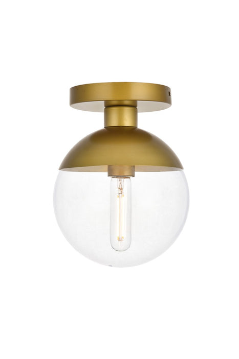 Elegant Lighting - LD6055BR - One Light Flush Mount - Eclipse - Brass And Clear