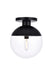 Elegant Lighting - LD6057BK - One Light Flush Mount - Eclipse - Black And Clear