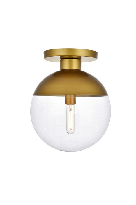 Elegant Lighting - LD6061BR - One Light Flush Mount - Eclipse - Brass And Clear