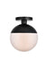 Elegant Lighting - LD6062BK - One Light Flush Mount - Eclipse - Black And Frosted White