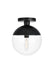 Elegant Lighting - LD6063BK - One Light Flush Mount - Eclipse - Black And Clear