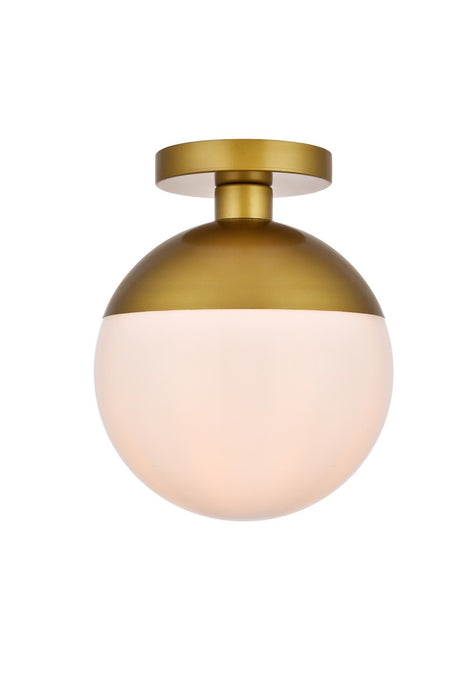 Elegant Lighting - LD6066BR - One Light Flush Mount - Eclipse - Brass And Frosted White