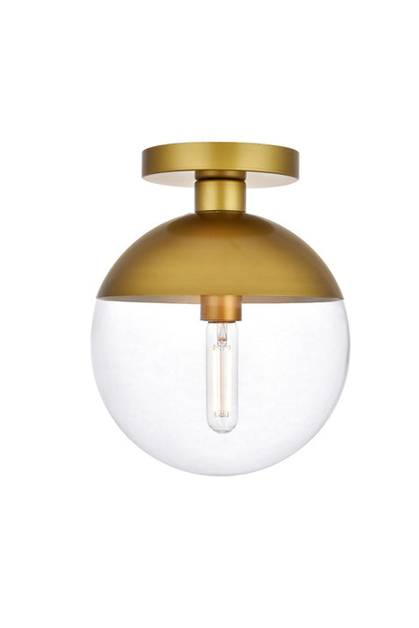 Elegant Lighting - LD6067BR - One Light Flush Mount - Eclipse - Brass And Clear