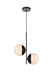 Elegant Lighting - LD6116BK - Two Light Pendant - Eclipse - Black And Frosted White