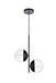 Elegant Lighting - LD6117BK - Two Light Pendant - Eclipse - Black And Clear