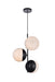 Elegant Lighting - LD6122BK - Three Light Pendant - Eclipse - Black And Frosted White