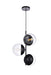 Elegant Lighting - LD6123BK - Three Light Pendant - Eclipse - Black And Clear