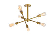 Elegant Lighting - LD8003D17BR - Six Light Flush Mount - Axel - Brass