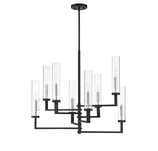Savoy House - 1-2139-8-67 - Eight Light Chandelier - Folsom - Matte Black with Polished Chrome Accents