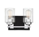 Savoy House - 8-2154-2-67 - Two Light Bath Bar - Redmond - Matte Black with Polished Chrome Accents