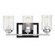 Savoy House - 8-2154-3-67 - Three Light Bath Bar - Redmond - Matte Black with Polished Chrome Accents