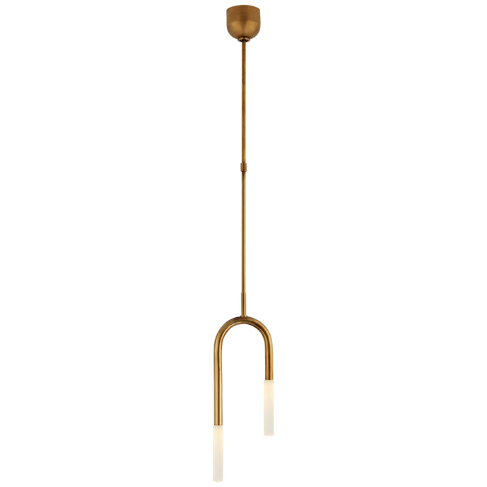 Visual Comfort Signature - KW 5590AB-EC - LED Pendant - Rousseau - Antique-Burnished Brass