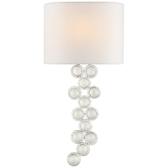 Visual Comfort Signature - JN 2202BSL/CG-L - One Light Wall Sconce - Milazzo - Burnished Silver Leaf and Crystal