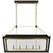 Visual Comfort Signature - JN 5023MBK/G-CG - Five Light Linear Lantern - Caddo - Matte Black and Gild