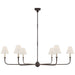 Visual Comfort Signature - TOB 5452AI/EBO-L - Six Light Chandelier - Piaf - Aged Iron and Ebonized Oak
