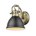 Golden - 3602-BA1 AB-BLK - One Light Bath Vanity - Duncan AB - Aged Brass