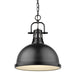 Golden - 3602-L BLK-BLK - One Light Pendant - Duncan BLK - Matte Black