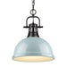 Golden - 3602-L BLK-SF - One Light Pendant - Duncan BLK - Matte Black