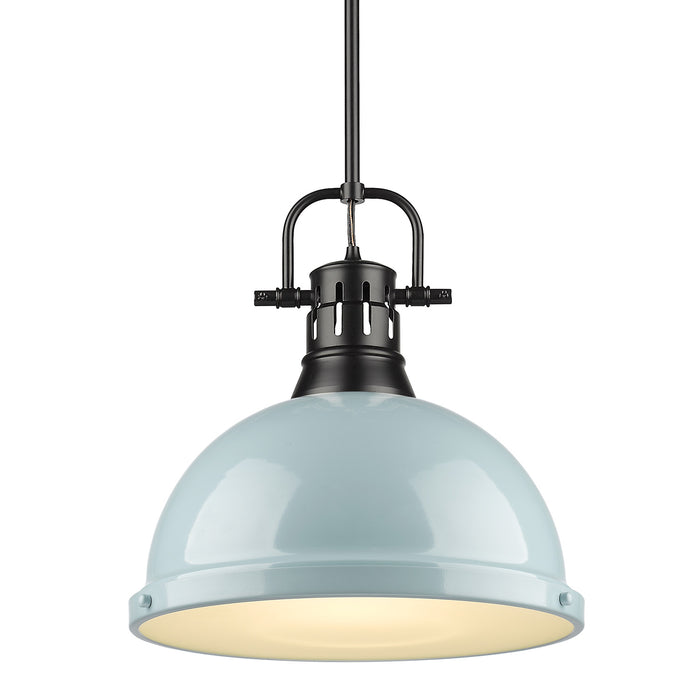 Golden - 3604-L BLK-SF - One Light Pendant - Duncan BLK - Matte Black