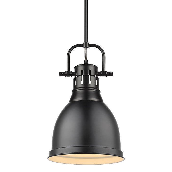 Golden - 3604-S BLK-BLK - One Light Pendant - Duncan BLK - Matte Black